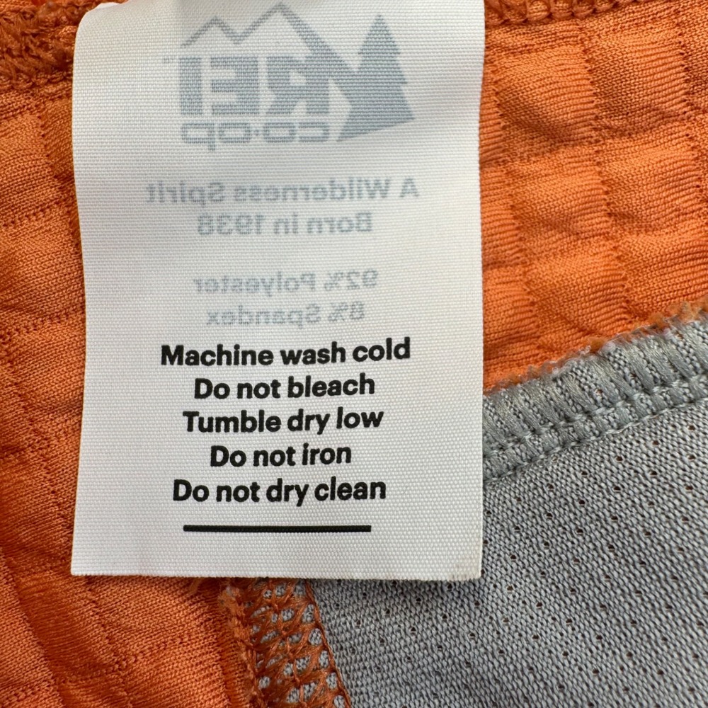 REI Lightweight Polartec Power Grid Jacket Orange Full Zip Womens Small Gorpcore - Picture 8 of 15